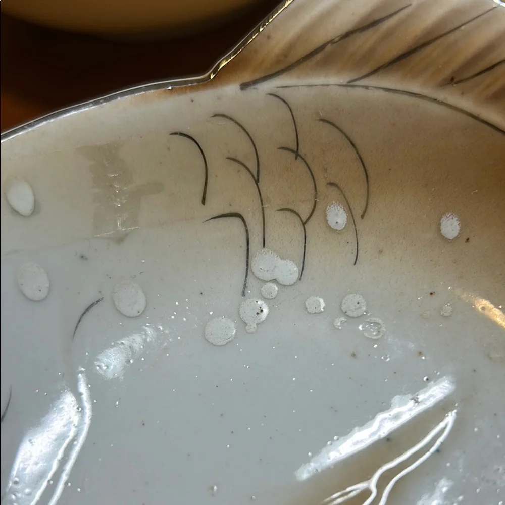 Vintage hand painted Asian style Ceramic Fish Shaped Bowls set of 4